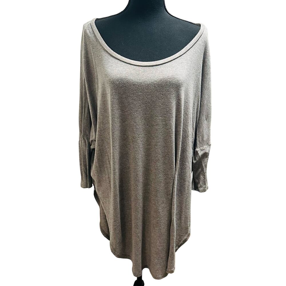 Anthropologie Deletta High Low Jersey Top - XL - Gray